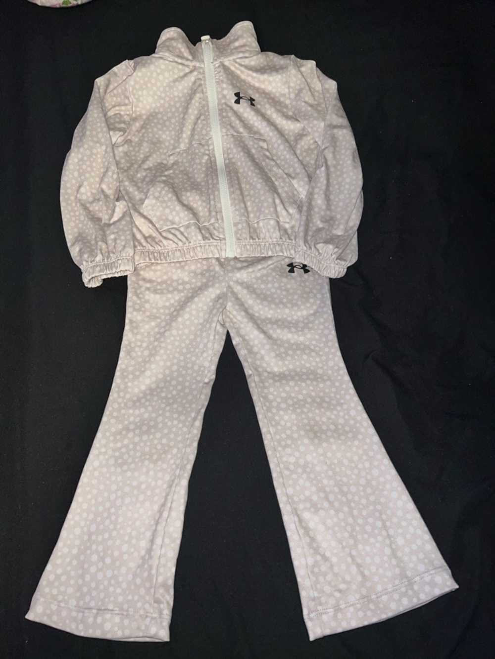 Under Armour Girls Light Pink Polka Dot Tracksuit Set